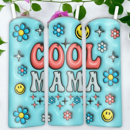3d Puff Inflated Cool Mama 20 Oz Tumbler Wrap