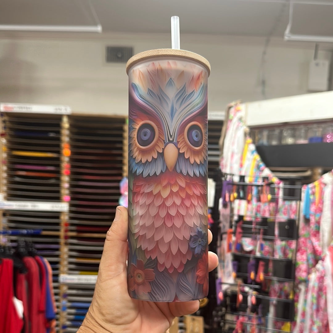 25 oz Straight Frosted Glass Sublimation Tumbler - Blank