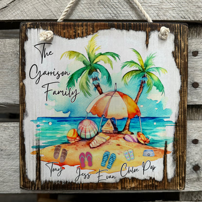 Personalized Beach Family Sign
