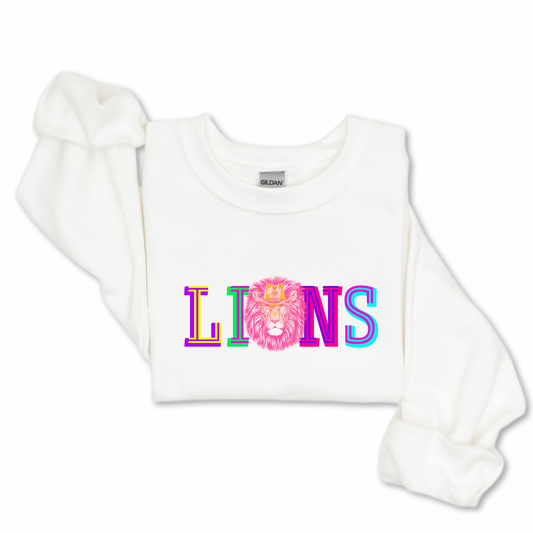 Colorful Lions Sweatshirt Adult Unisex
